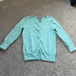 Grayson & Dunn 100% Cashmere Teal Cardigan Sweater Size Small